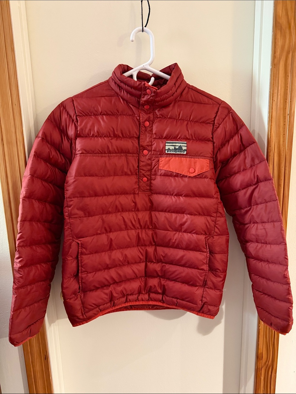 Patagonia Women’s Red Quilted Pullover Puffer Jacket